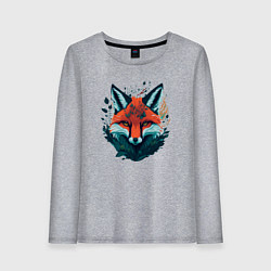 Лонгслив хлопковый женский Огненная лисица, цвет: меланж