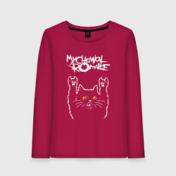 Лонгслив хлопковый женский My Chemical Romance rock cat, цвет: маджента