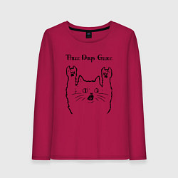 Лонгслив хлопковый женский Three Days Grace - rock cat, цвет: маджента