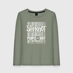 Лонгслив хлопковый женский Slipknot bar code, цвет: авокадо