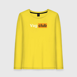 Лонгслив хлопковый женский Vag club, цвет: желтый