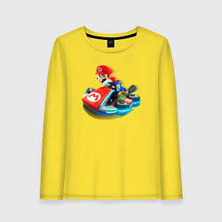 Лонгслив хлопковый женский Марио на машине, цвет: желтый