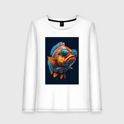 Женский лонгслив Рыба карп в солнечных очках