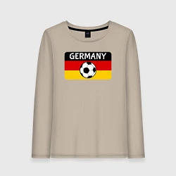 Лонгслив хлопковый женский Football Germany, цвет: миндальный