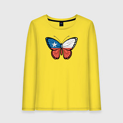 Лонгслив хлопковый женский Бабочка Чили, цвет: желтый