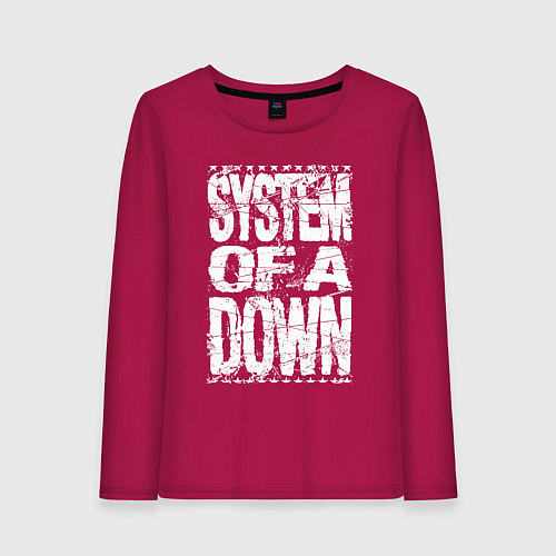 Женский лонгслив System of a down - stencil / Маджента – фото 1