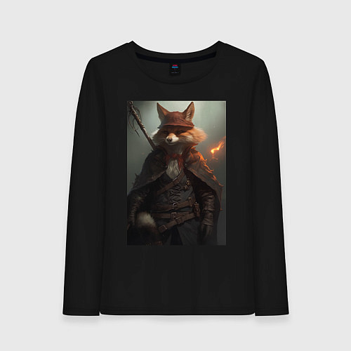Женский лонгслив Лис авантюрист / Черный – фото 1