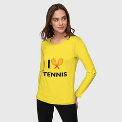 Лонгслив хлопковый женский I Love Tennis, цвет: желтый — фото 2