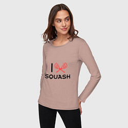 Лонгслив хлопковый женский I Love Squash, цвет: пыльно-розовый — фото 2