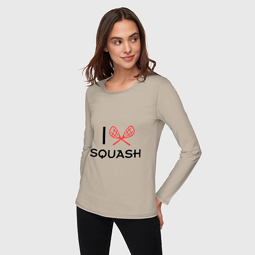 Женский лонгслив I Love Squash / Миндальный – фото 3