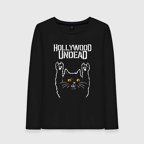 Женский лонгслив Hollywood Undead rock cat / Черный – фото 1