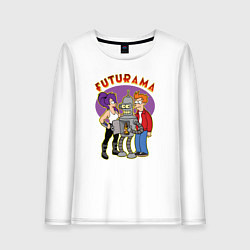 Лонгслив хлопковый женский Бендер Лила и Фрай, цвет: белый