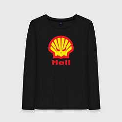 Лонгслив хлопковый женский Hell, цвет: черный