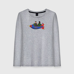 Лонгслив хлопковый женский Ким Чен Ын и Биг Смоук, цвет: меланж