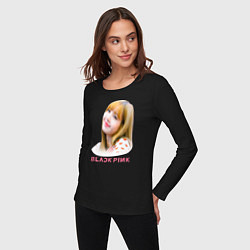 Лонгслив хлопковый женский Lisa Blackpink, цвет: черный — фото 2