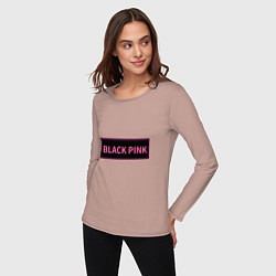 Лонгслив хлопковый женский Логотип Блек Пинк, цвет: пыльно-розовый — фото 2