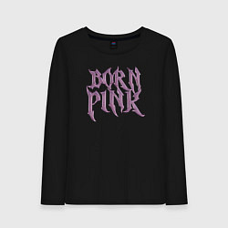 Лонгслив хлопковый женский Born pink Blackpink, цвет: черный