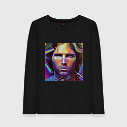 Женский лонгслив Jim Morrison neon portrait art