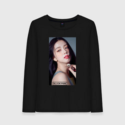 Лонгслив хлопковый женский Kim Jisoo, цвет: черный