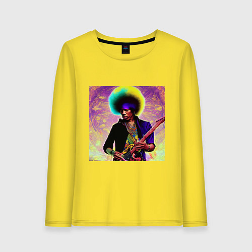 Женский лонгслив Jimi Hendrix Rock Idol Art / Желтый – фото 1