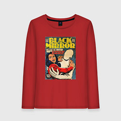 Лонгслив хлопковый женский Белое рождество - Черное зеркало: комикс обложка, цвет: красный