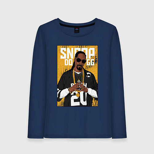 Женский лонгслив Snoop dogg с цепями / Тёмно-синий – фото 1