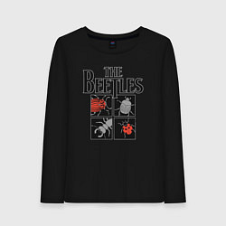 Лонгслив хлопковый женский Beetles, цвет: черный