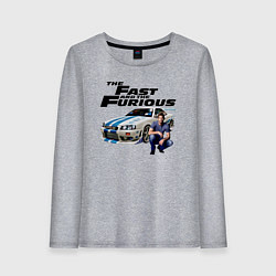 Лонгслив хлопковый женский Брайан ОКоннер Nissan Skyline R34, цвет: меланж