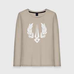 Лонгслив хлопковый женский Загрей лого, цвет: миндальный