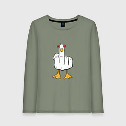 Женский лонгслив Неприличный гусь-рука