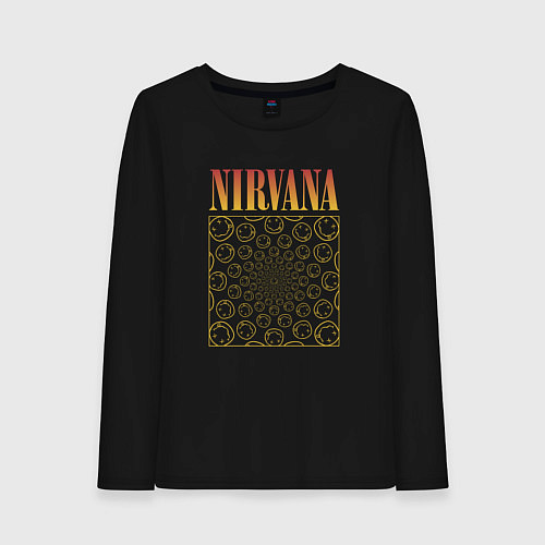 Женский лонгслив Nirvana лого / Черный – фото 1