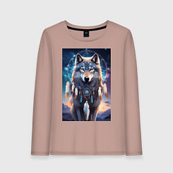 Женский лонгслив Шаман волк
