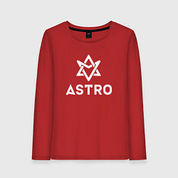 Лонгслив хлопковый женский Astro logo, цвет: красный