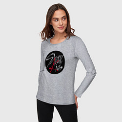 Лонгслив хлопковый женский Stray Kids logo, цвет: меланж — фото 2
