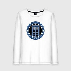 Лонгслив хлопковый женский Time lord university, цвет: белый