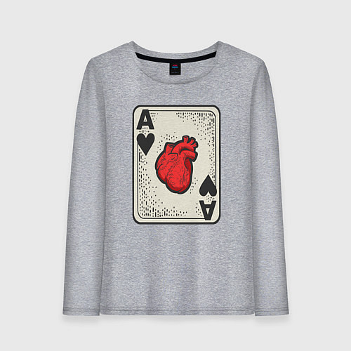 Женский лонгслив Туз сердца / Меланж – фото 1
