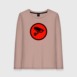 Лонгслив хлопковый женский Skibidi toilet Камера, цвет: пыльно-розовый