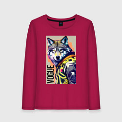 Женский лонгслив Wolf fashionista - pop art