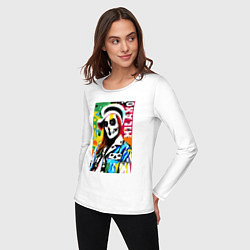 Лонгслив хлопковый женский Skeleton fashionista - Milano - pop art, цвет: белый — фото 2