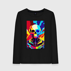 Женский лонгслив Pop art skull