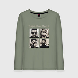 Лонгслив хлопковый женский Depeche Mode - Violator Live 01, цвет: авокадо