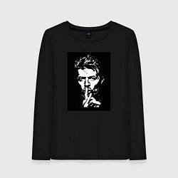 Лонгслив хлопковый женский David Bowie - Silence, цвет: черный