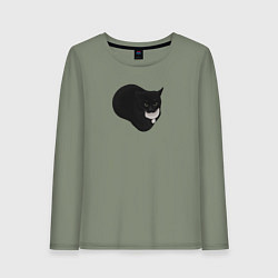 Лонгслив хлопковый женский Maxwell cat, цвет: авокадо