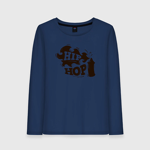Женский лонгслив Хип-хоп граффити / Тёмно-синий – фото 1