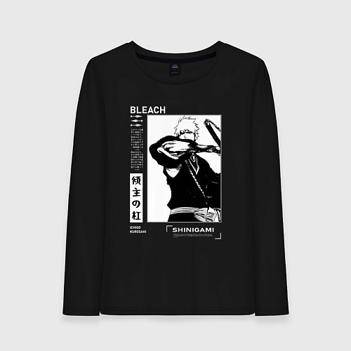 Женский лонгслив Ичиго Шинигами - Блич / Черный – фото 1