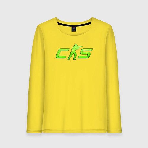 Женский лонгслив CS2 green logo / Желтый – фото 1