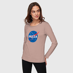 Лонгслив хлопковый женский Pizza x NASA, цвет: пыльно-розовый — фото 2