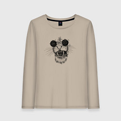 Женский лонгслив Дикий кот в очках