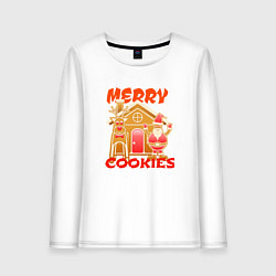 Женский лонгслив Рождество пряничный домик