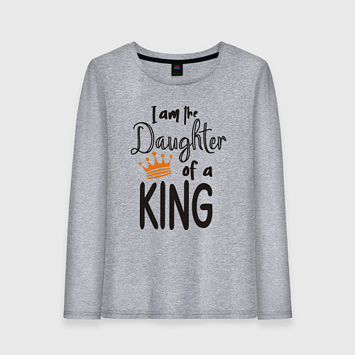 Женский лонгслив Я дочь короля / Меланж – фото 1